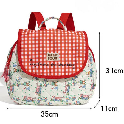Colors Decorated Backpack Plaid 2 Kawaii