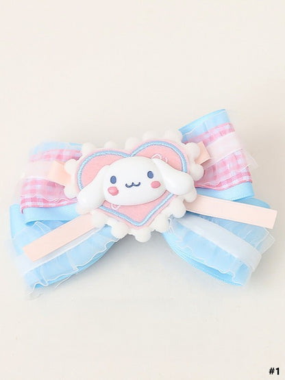 Sweet Bowknot Hairclip Cute Blue Options Pink Lolita Dog 3