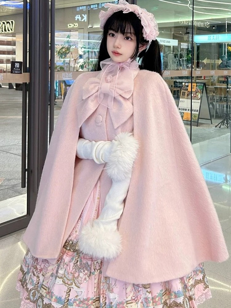 with Sleeves Cuffs Fluffy White Lolita