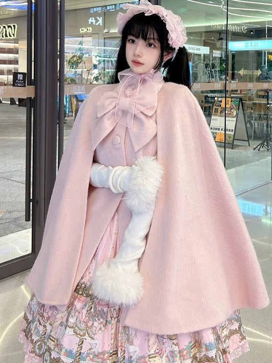 with Sleeves Cuffs Fluffy White Lolita