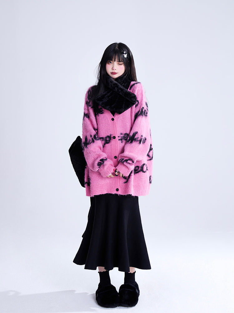 Midi Skirt High-Waisted Elegant Mermaid Thick Black A-Line