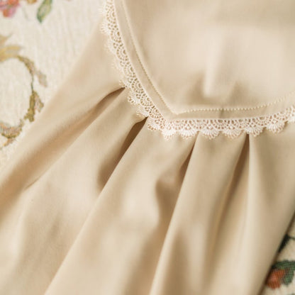 アプリコットスタンドカラー長袖クラシックロリータシャツ