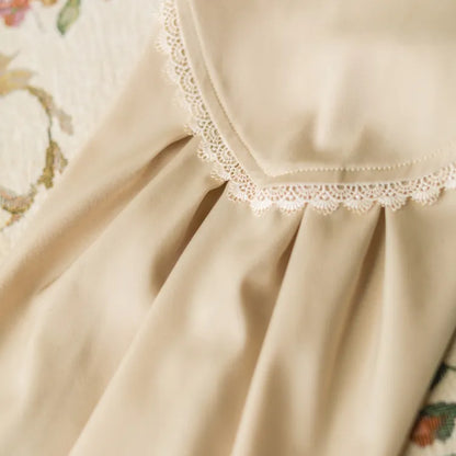 Stehkragenhemd lang Apricot Lolita Classic