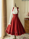 Vintage Red Underbust Dress with Halter Neck and Large Bow