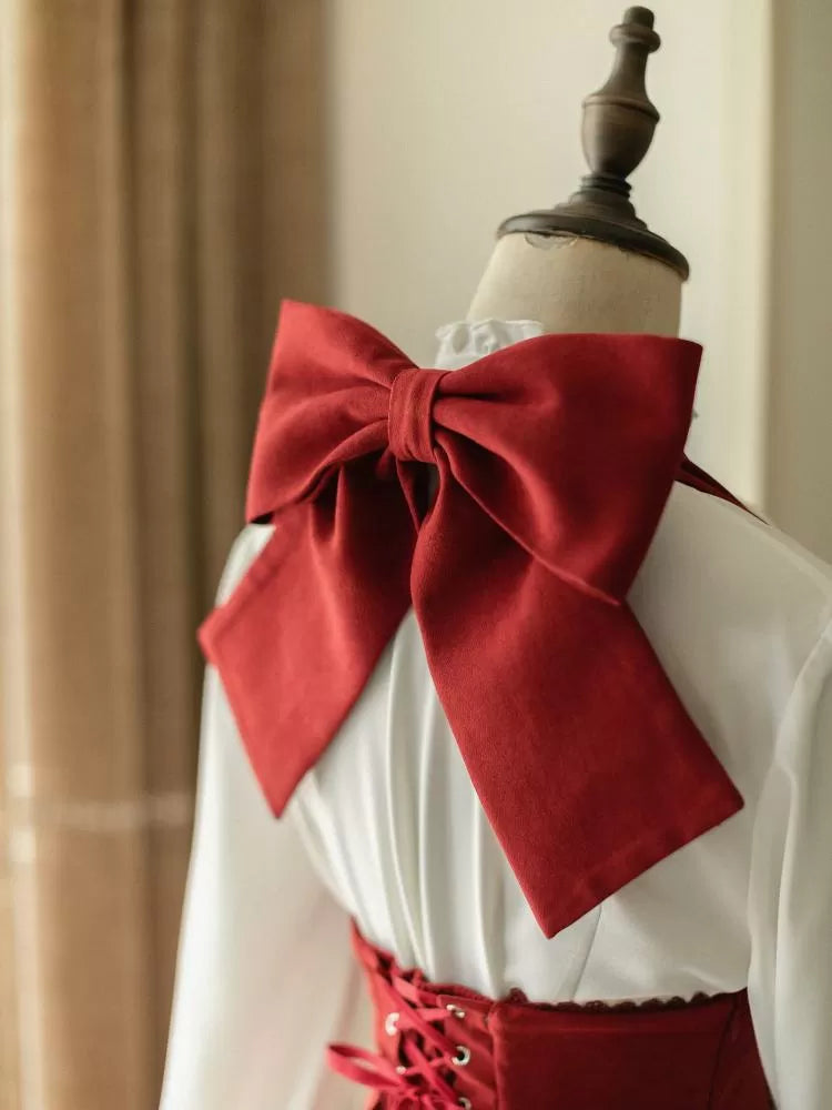 Kleid Neckholder Rot 1950er Jahre Vintage Unterbrust Bigbow