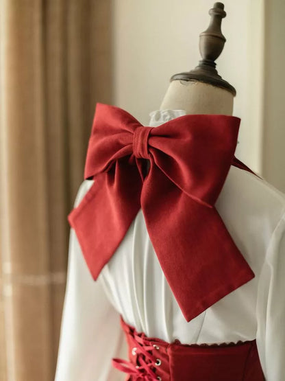 Kleid Neckholder Rot 1950er Jahre Vintage Unterbrust Bigbow