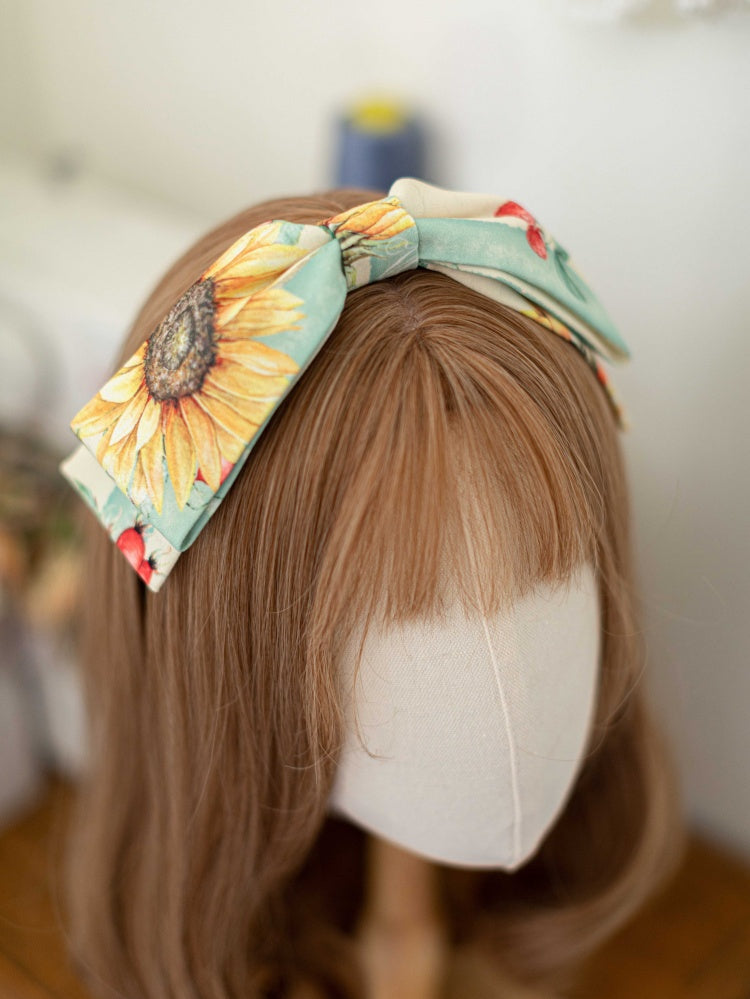 Gelbe Sonnenblumen Elegantes klassisches Lolita-Kleid