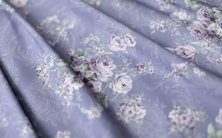 Purple Rosette Print Square Neckline Elegant Classic Lolita JSK Dress