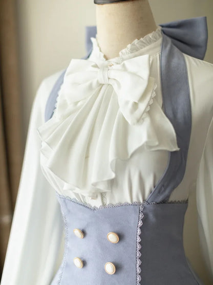 Neckholderkleid Unterbrust Blau 1950er Jahre Historischer Hals Light Vibes