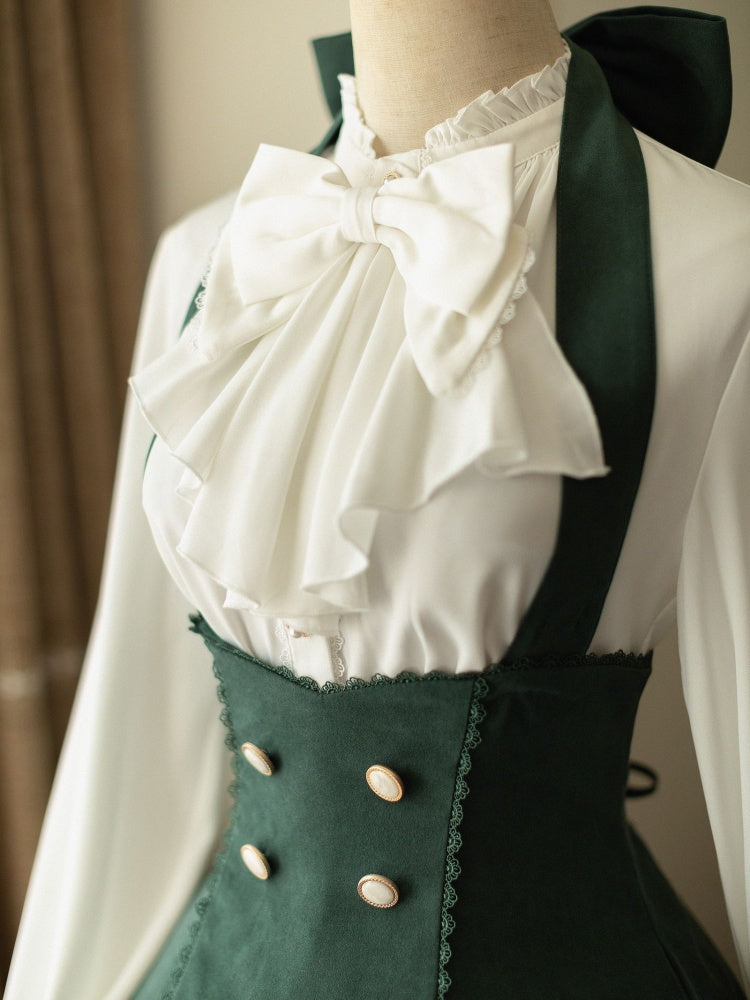 Vintage Green Halter-Neck Underbust Dress
