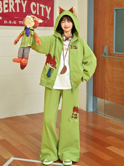 Zootopia Plüsch Nick Grüne Hose mit Kordelzug am Bündchen und geradem Bein