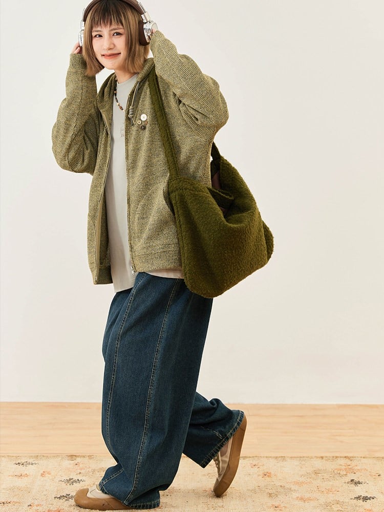 Seam Vintage - Trousers Center Front Denim High-waisted