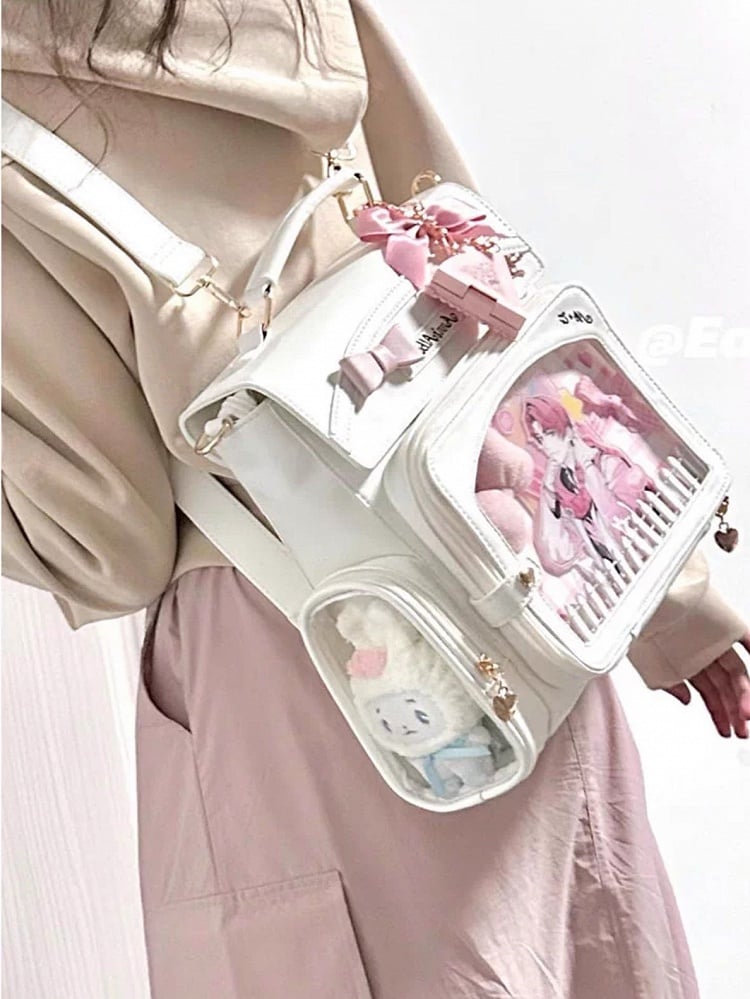 With And Detail Display Transparent Ita Bow Bag Window 2-Way White