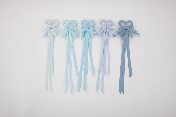 Multi-Color Bow Clip Hair Heart Pairs