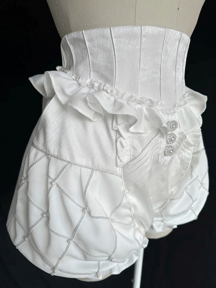 ホワイトロリータブルマー王子ショーツハイ王子ボーンウエスト