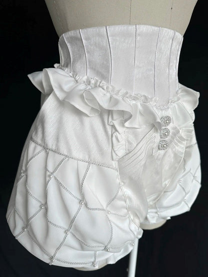 ホワイトロリータブルマー王子ショーツハイ王子ボーンウエスト