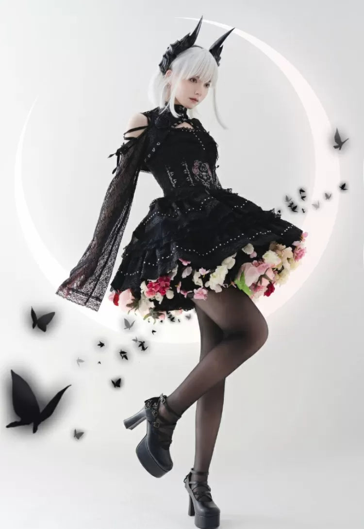 BlackPink-Harvest Length 35cm/45cm Floral Petticoat Spring