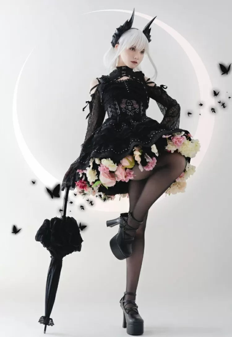 BlackPink-Harvest Length 35cm/45cm Floral Petticoat Spring