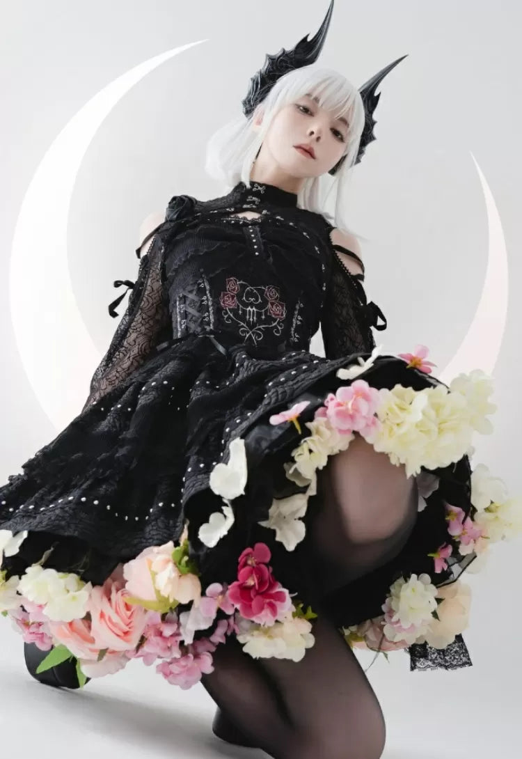 BlackPink-Harvest Length 35cm/45cm Floral Petticoat Spring