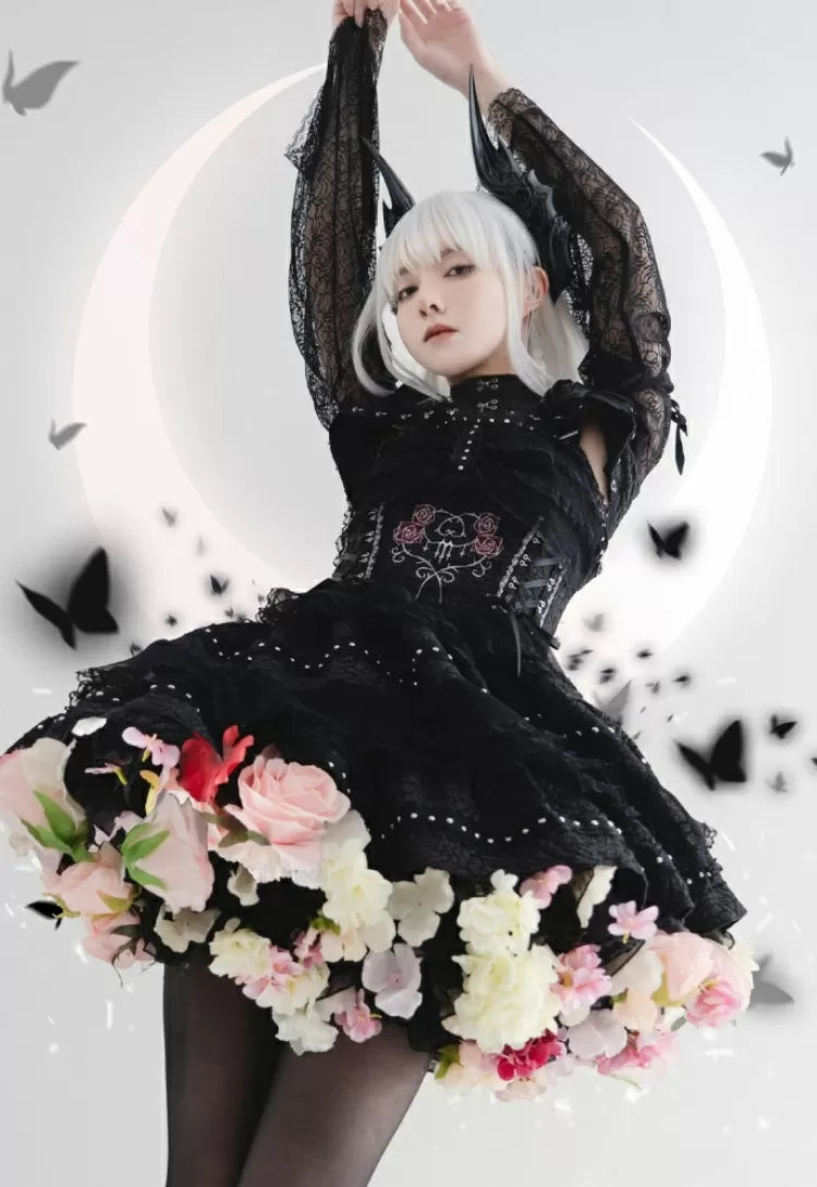 BlackPink-Harvest Length 35cm/45cm Floral Petticoat Spring