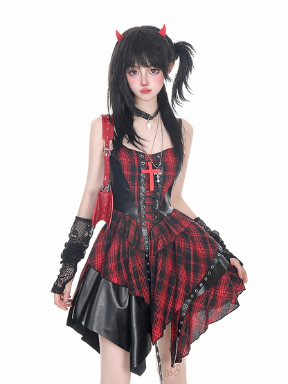 Red Rock Dress Patchwork Cami Punk with