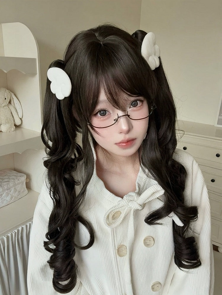 Black Tea 47cm Full Bang Wig & 51cm Double Wavy Ponytails - Alice Garden