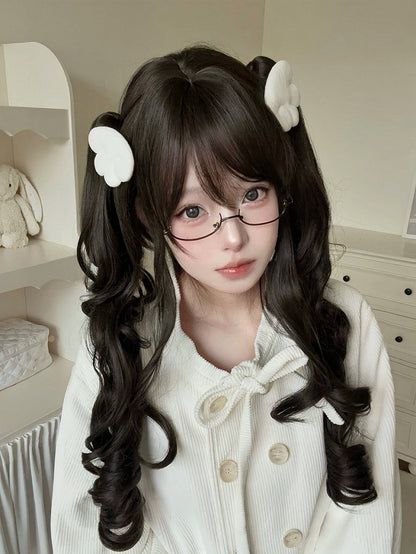 Black Tea 47cm Full Bang Wig & 51cm Double Wavy Ponytails - Alice Garden