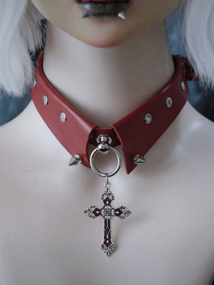 5-Color Cross Pendant Choker - Strange Sugar