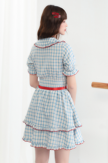 Kleid Cherry Mist Girly Berry Check Cheese