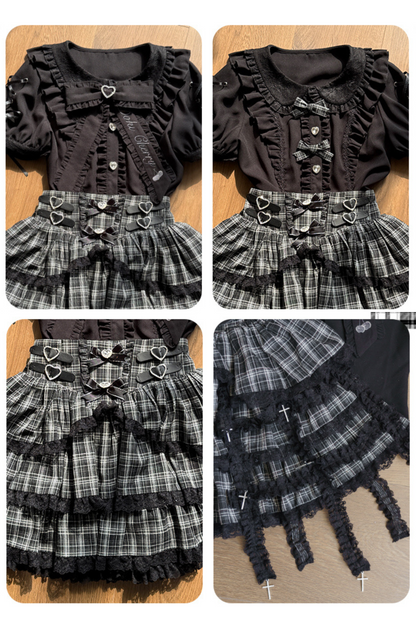 スカート ブラック コード 予約 シャツ マイン リボン バードケージ +