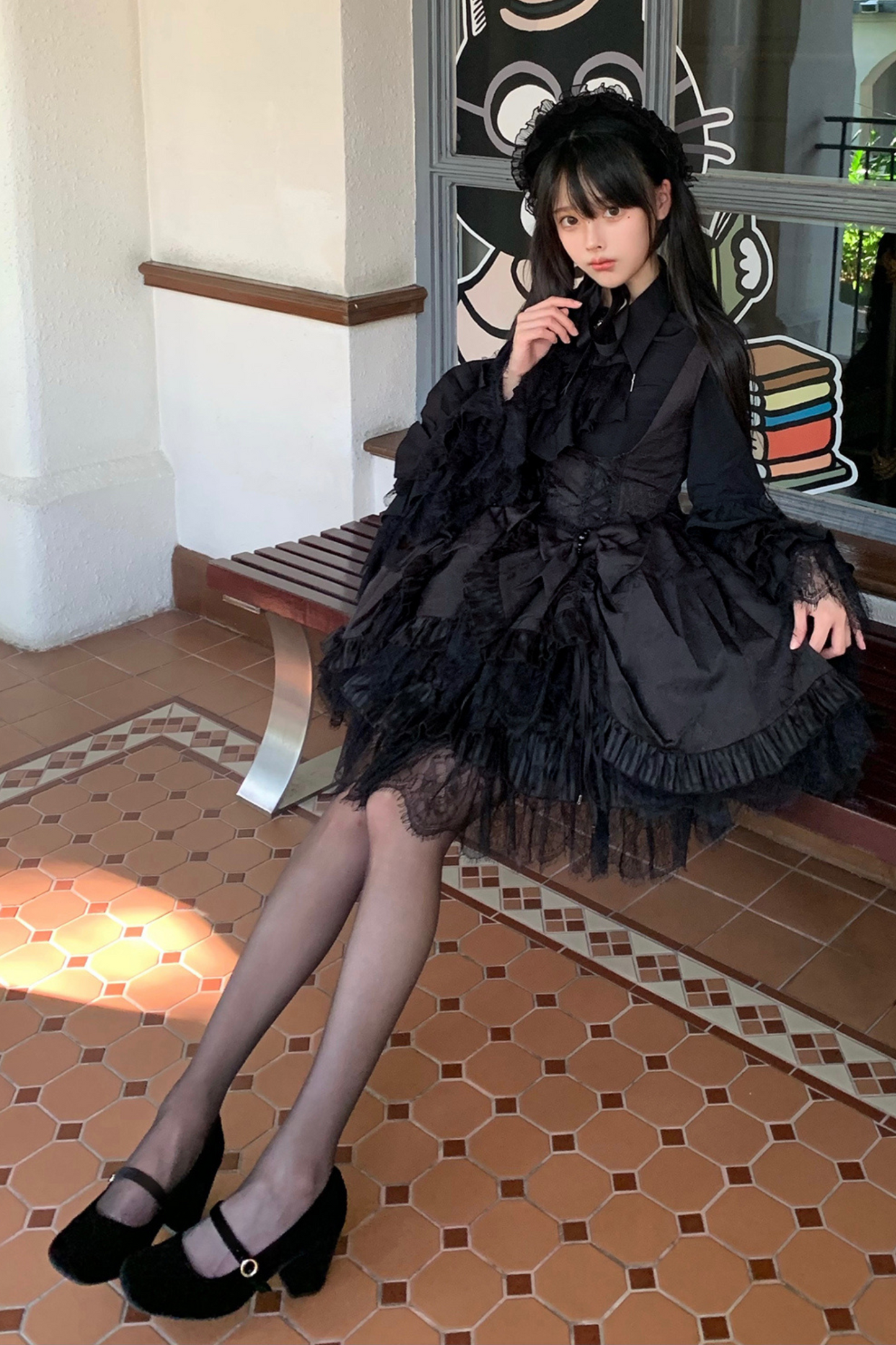Feather Style Blouse Gothic Lolita Spider