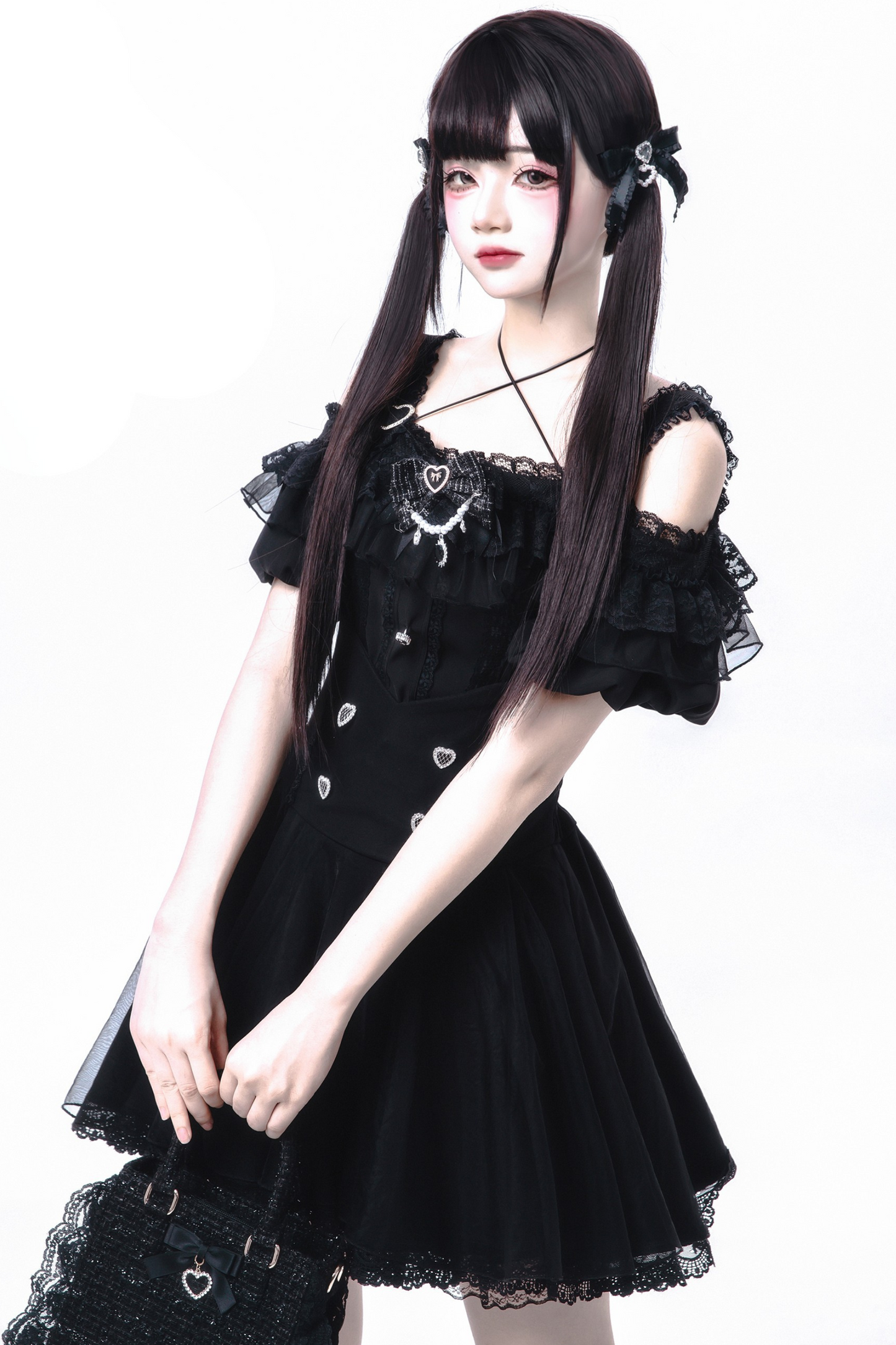 オフショルダーマインフレア+スカートリボン予約トップス