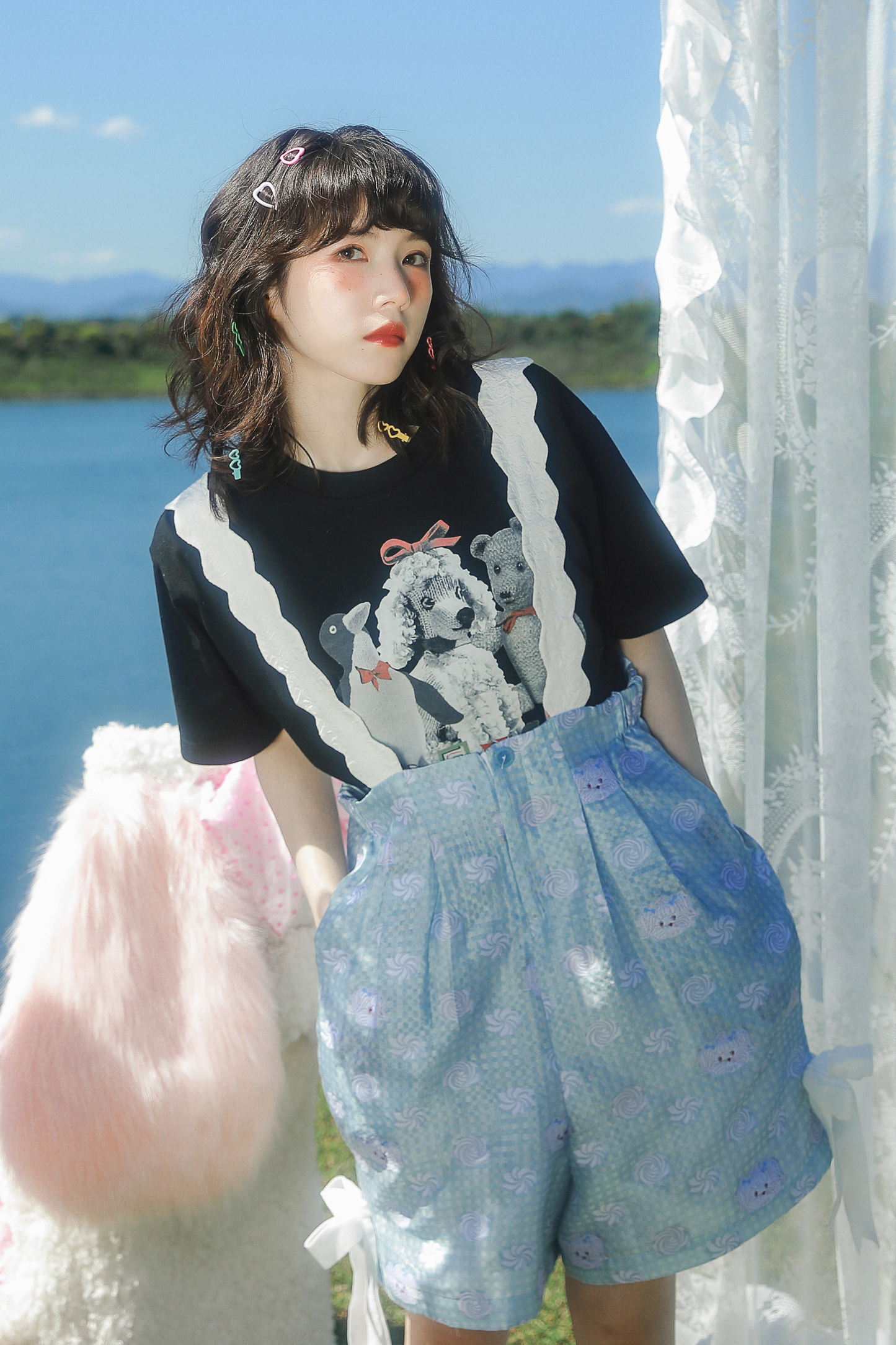 クマペンギンコラージュヴィンテージTシャツ