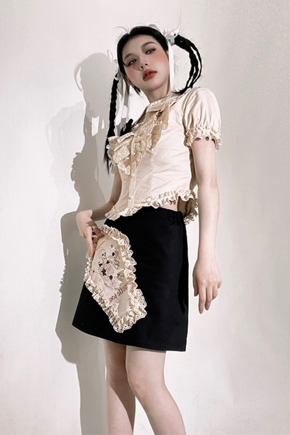 フリルシャツケーキスカートレース+