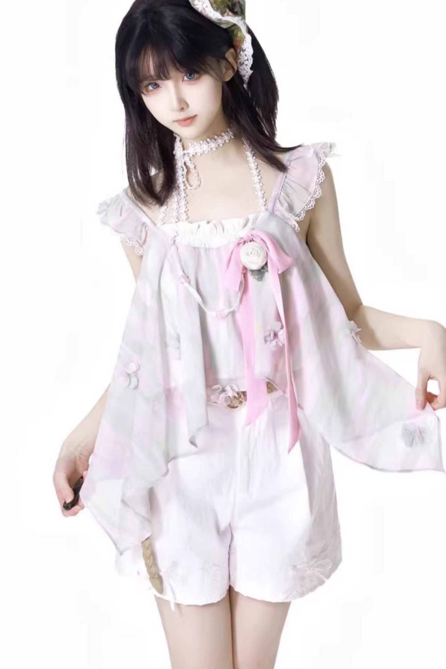 ショートパンツ + ブリス フローラル ノースリーブ トップ ドレス