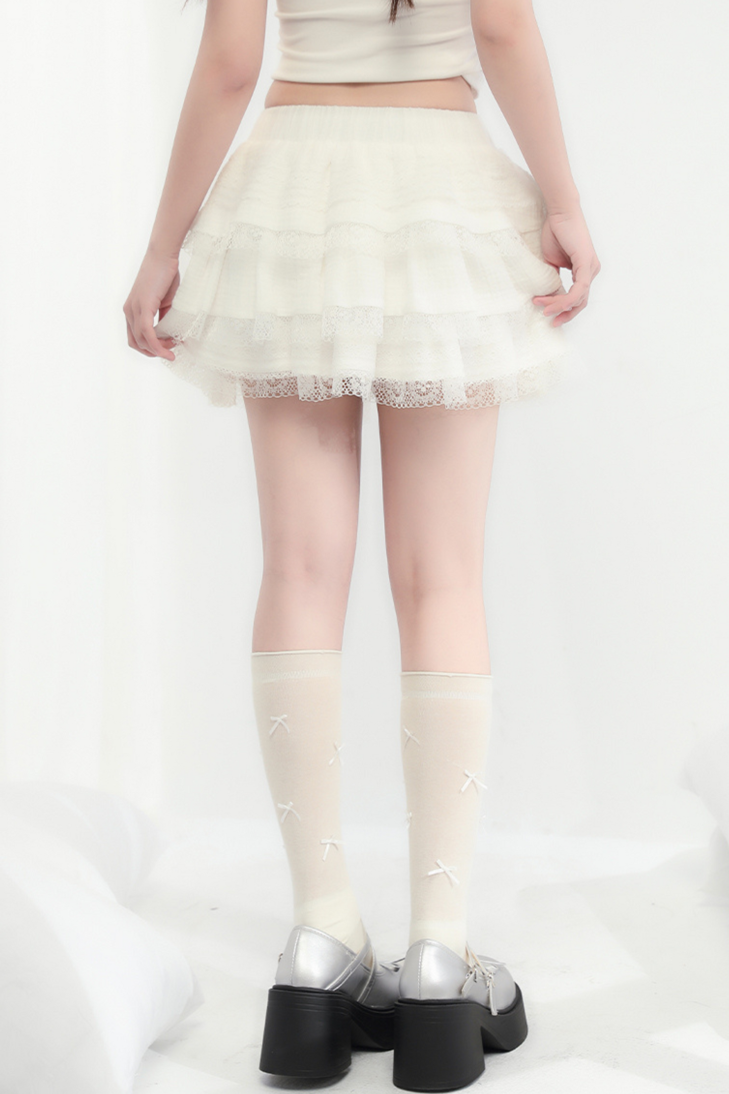 Rock Flare Süße Weiße Spitze