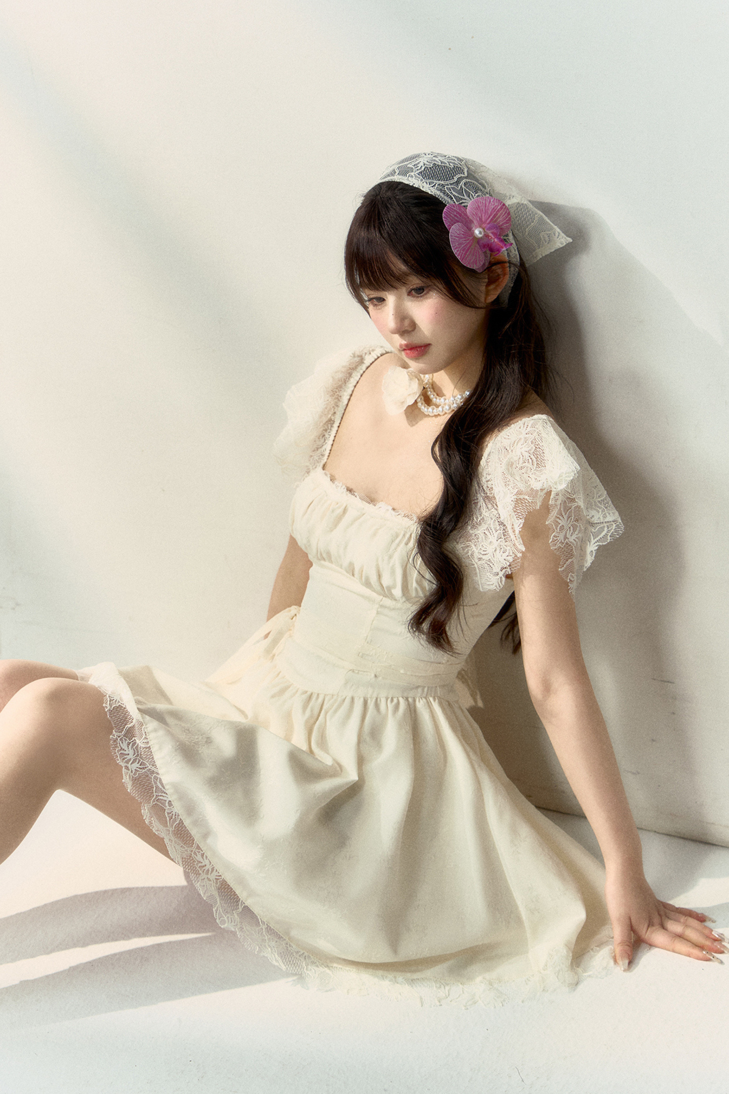 Kleid Schmetterling Spitze Straps