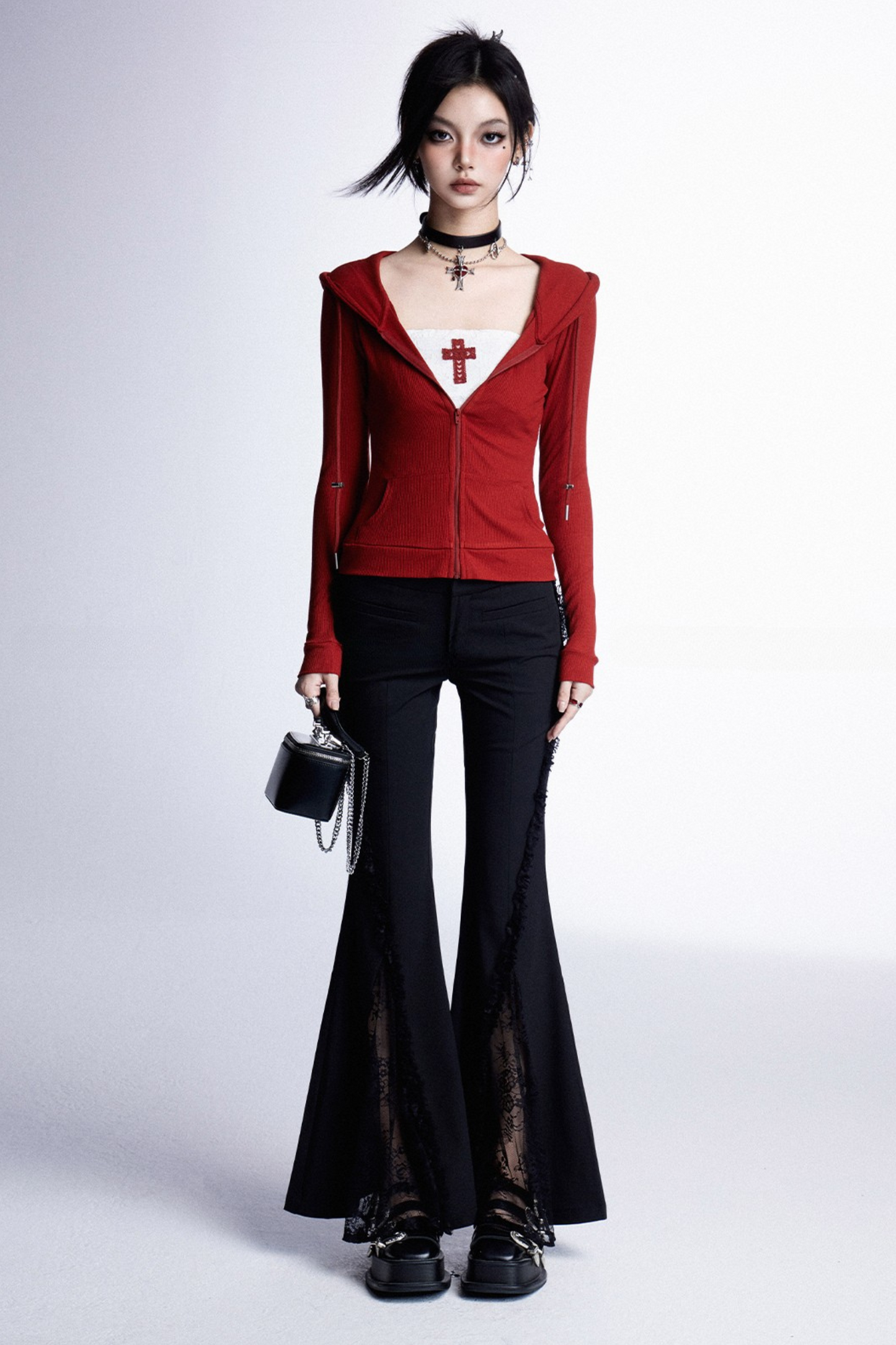 Mode cross hooded cake hoodie skirt cool tube top +