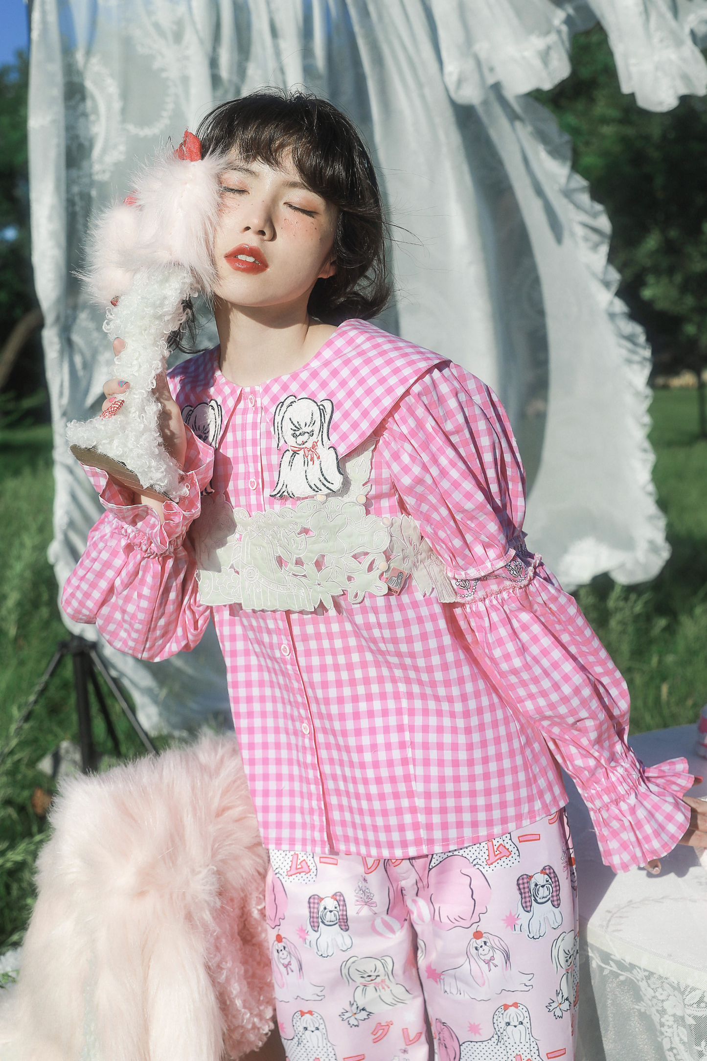 パピースリーブのレトロなロングシャツデザイン