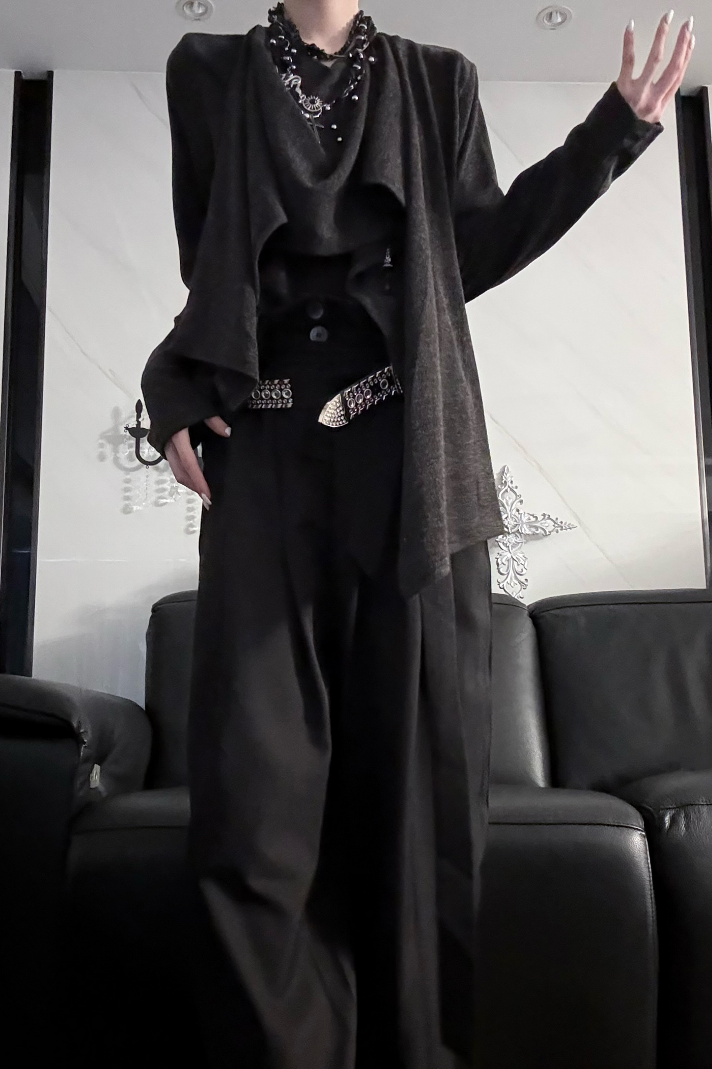 長袖レトロデコンストラクトトップ