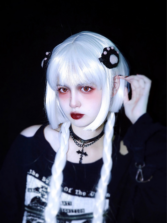 かわいい黒猫の足跡ヘアクリップ