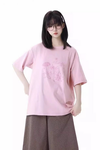 ゆったりとしたトップスのデザイン パステル