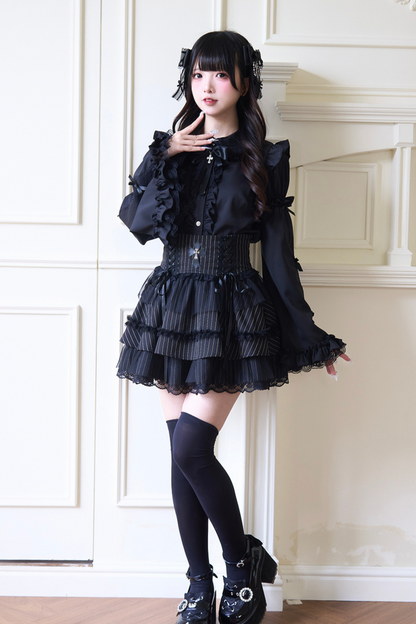 Sleeve Wide Blouse Gothic Lace
