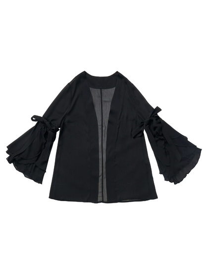 シャツトップドレス カリグラフィー シフォンサスペンダー シフォンスカート