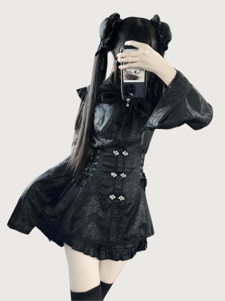 ドレス チャイナ ストラップ パンツ リボン スーツ