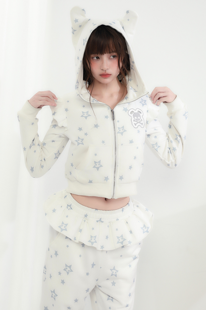 Hoodie Tier Rüschen Hosen Lose Ohr Mit Kapuze +