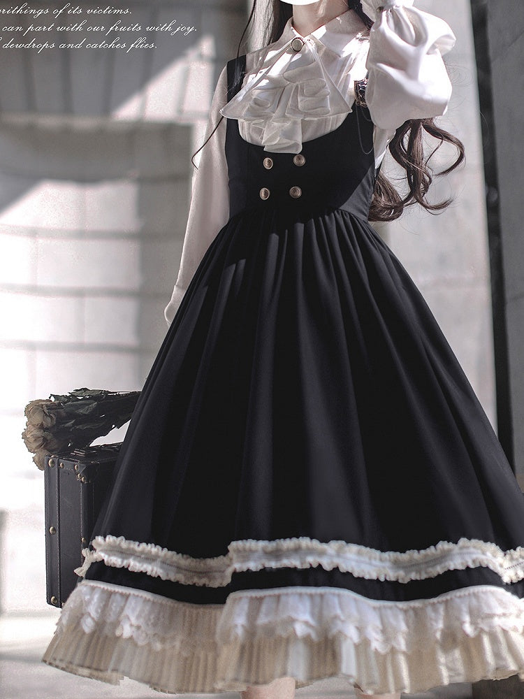 White Bishop Sleeves Blouse Details with Pleating