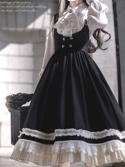 White Bishop Sleeves Blouse Details with Pleating