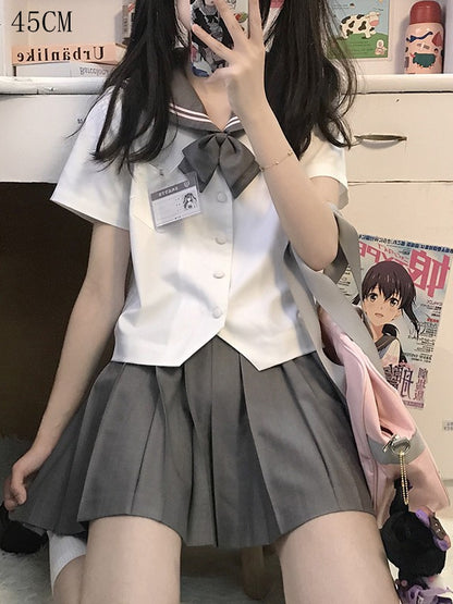 Gray Skirt 42CM /45CM JK Uniform Pleated Legnth