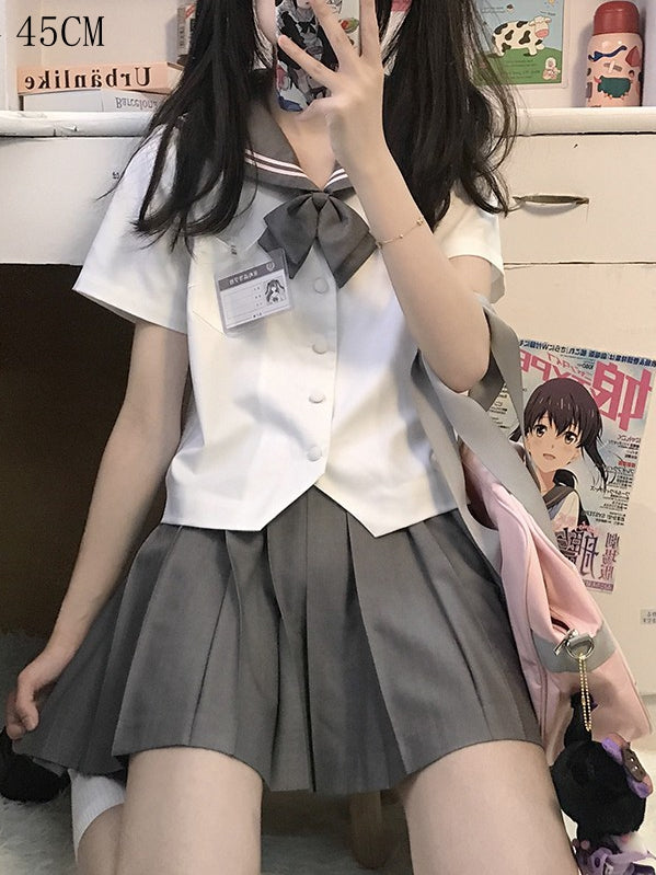Pleated Skirt Gray Uniform JK 42CM /45CM Legnth